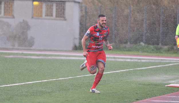 Ciaramelletti, il migliore in campo. Qui nell&apos;esultanza dopo il gol ©Del Gobbo