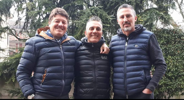 Da sinistra: Gigi Orlandini, Maurizio Silvestri e Dino Baggio