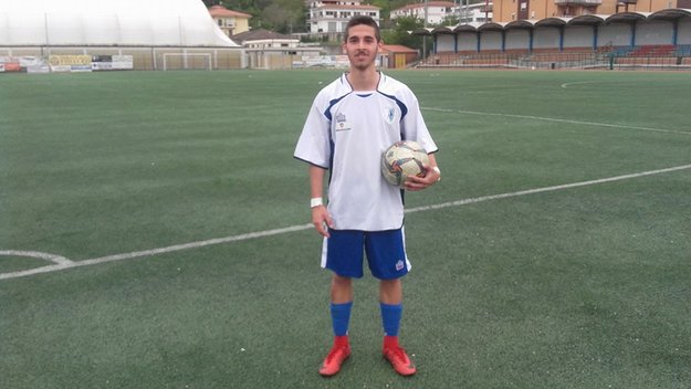 Gabriele Verrecchia, pallone in mano dopo la tripletta