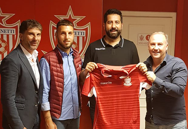 Da sinistra: il dt Piangerelli, il ds Leonardo Ranieri, Marini ed il presidente Antonio Ranieri ©GiardinettiGarbatella