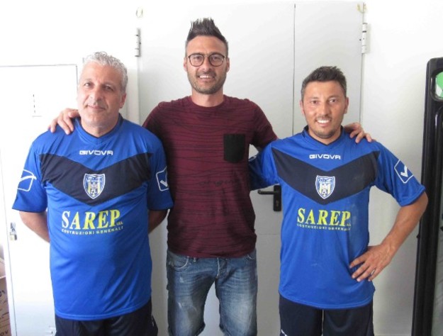 Il DS Ernesto Terra con il preparatore dei portieri Ezio Caldaroni ed il preparatore atletico Carlo Capobianco