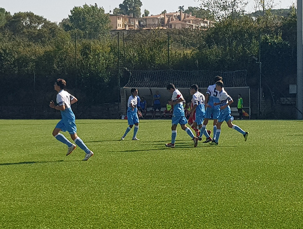 La Lazio esulta dopo il gaol di Cannatelli