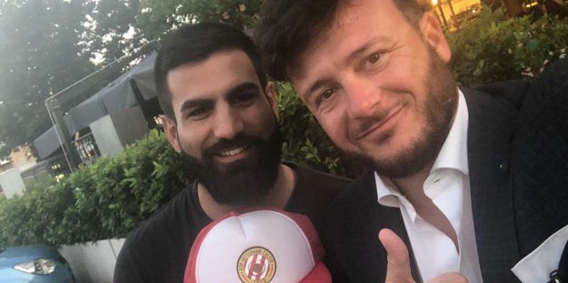 Il tecnico del Settebagni Massimi con il ds Salustri