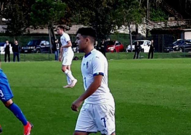 Selvini in azione ieri con la Nazionale U15