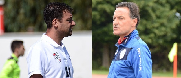 I due allenatori. A sinistra Bussone, a destra Mastrodonato (©Torrisi)