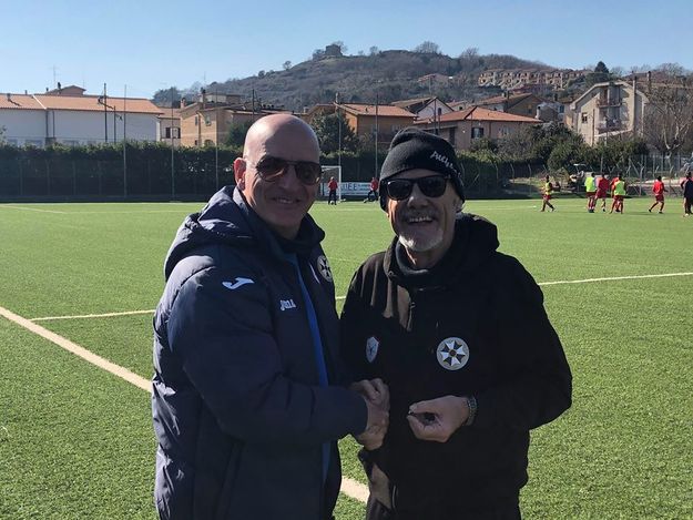 Il Presidente del Monterosi Capponi con il tecnico Mariotti