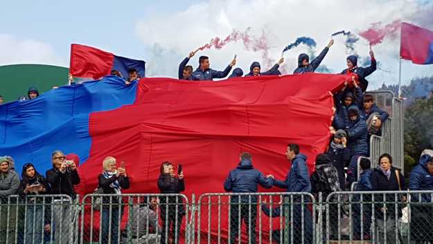 I tifosi della Corneto durante il match di domenica