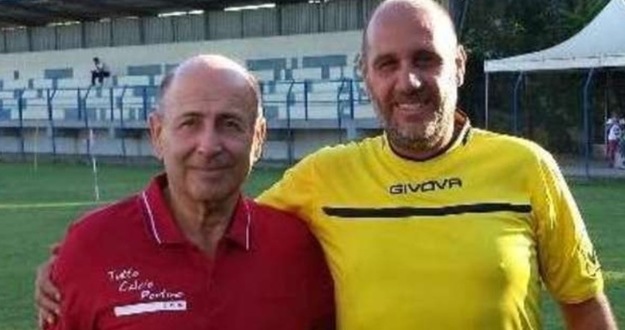 Valentino Mironti, a destra, in una foto prima di una partita (foto SA.MA.GOR)
